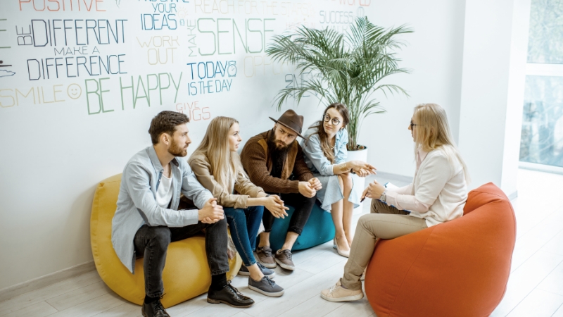 Group of people during a psychological therapy